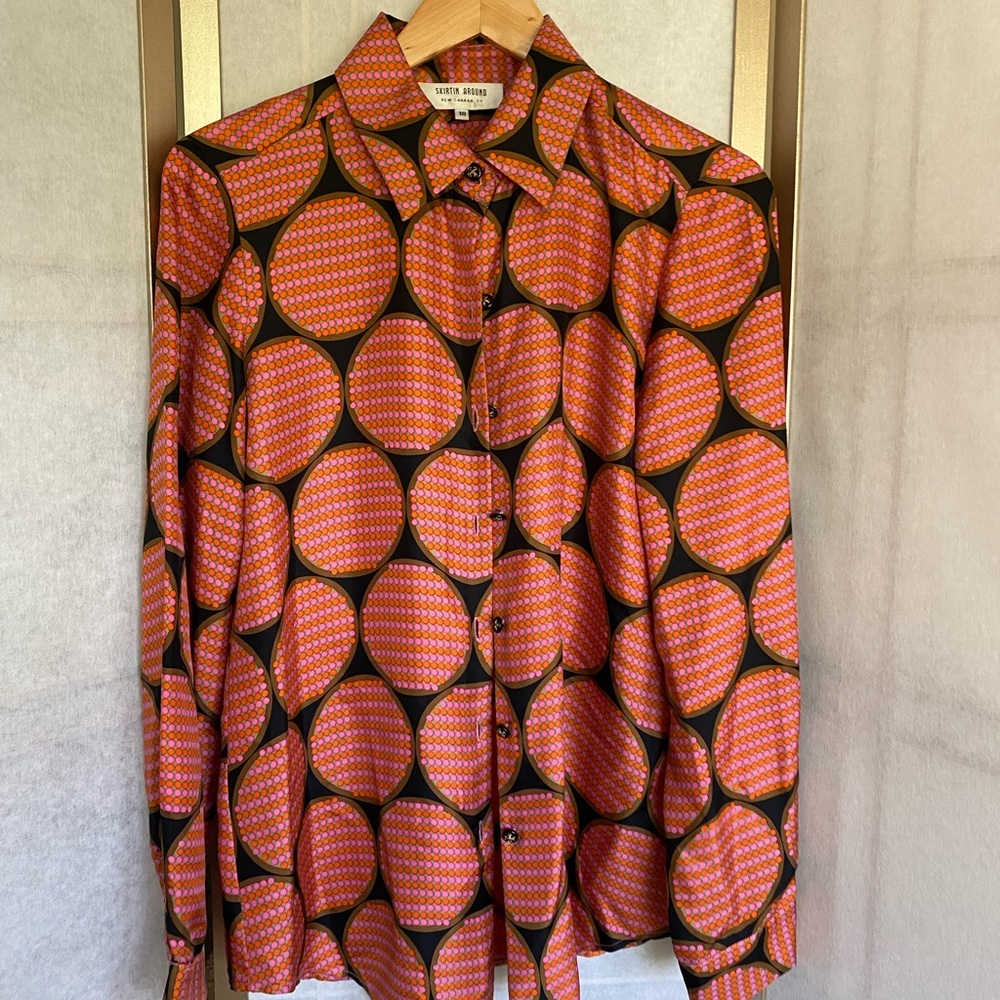 Orange pure silk blouse